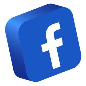 Facebook logo 3d button social media png 3 300x300